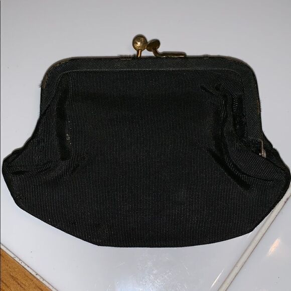 Vtg Walborg black beaded evening bag/mirror & coin purse - Picture 7 of 8